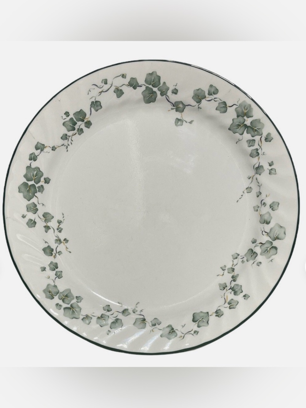 Set of 4 Corelle Corning CALLAWAY GREEN IVY swirl Dinner Plate 10 1/4” A2